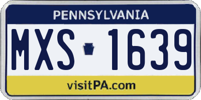 PA license plate MXS1639