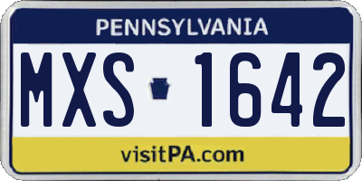 PA license plate MXS1642