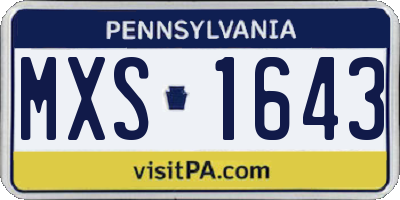 PA license plate MXS1643