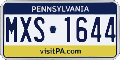 PA license plate MXS1644