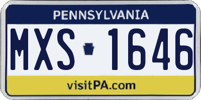 PA license plate MXS1646
