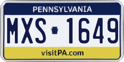 PA license plate MXS1649