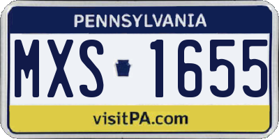 PA license plate MXS1655