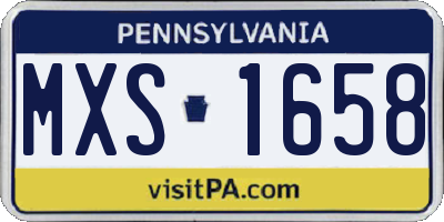 PA license plate MXS1658