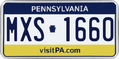 PA license plate MXS1660