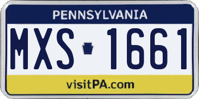 PA license plate MXS1661