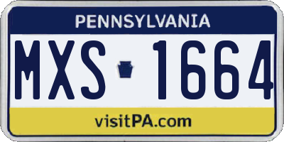 PA license plate MXS1664
