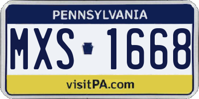PA license plate MXS1668