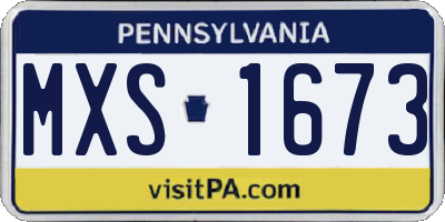 PA license plate MXS1673