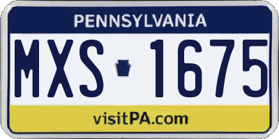 PA license plate MXS1675