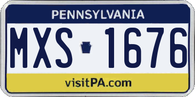 PA license plate MXS1676
