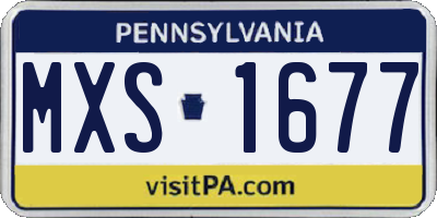 PA license plate MXS1677