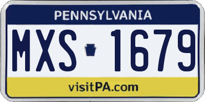 PA license plate MXS1679