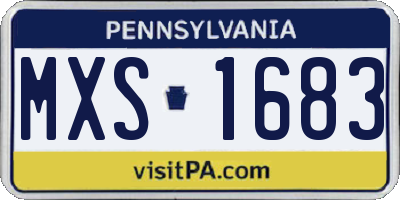 PA license plate MXS1683