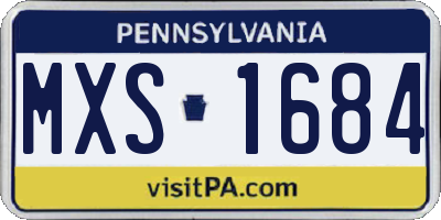 PA license plate MXS1684