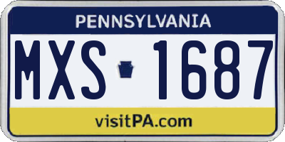 PA license plate MXS1687