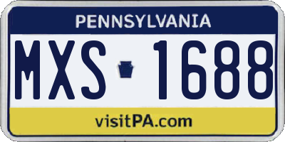 PA license plate MXS1688