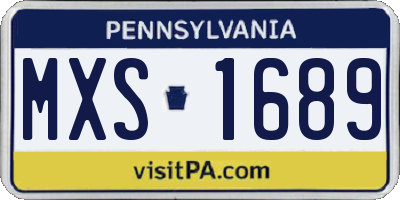 PA license plate MXS1689