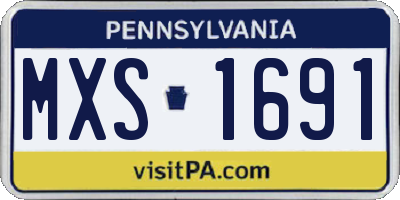 PA license plate MXS1691