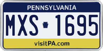 PA license plate MXS1695