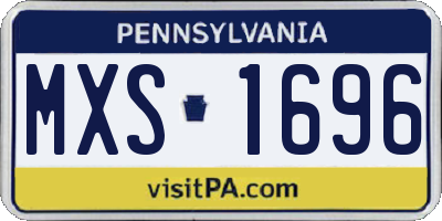 PA license plate MXS1696