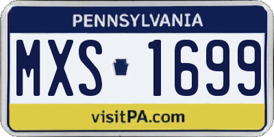 PA license plate MXS1699