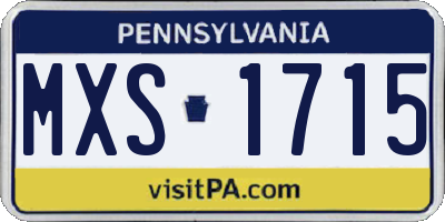 PA license plate MXS1715