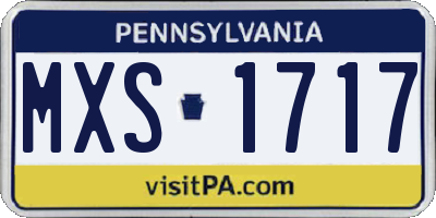 PA license plate MXS1717