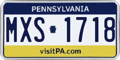 PA license plate MXS1718