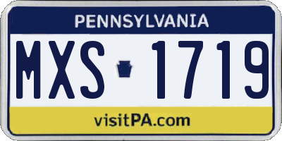 PA license plate MXS1719