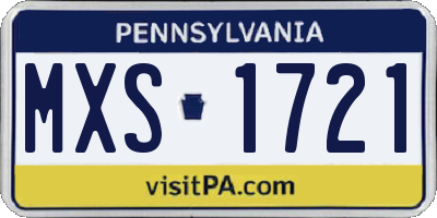 PA license plate MXS1721