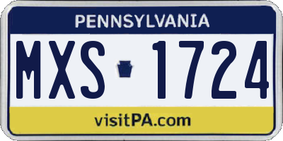 PA license plate MXS1724