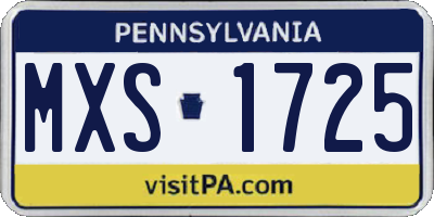 PA license plate MXS1725