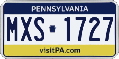 PA license plate MXS1727