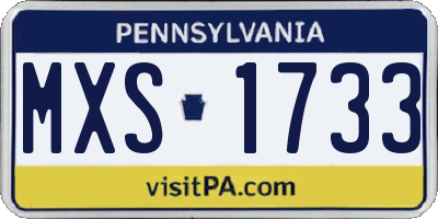 PA license plate MXS1733