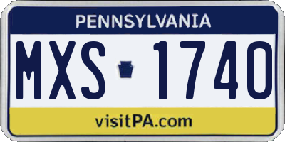 PA license plate MXS1740