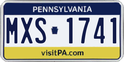 PA license plate MXS1741