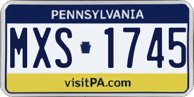 PA license plate MXS1745