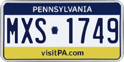 PA license plate MXS1749