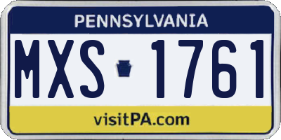 PA license plate MXS1761