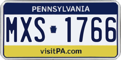 PA license plate MXS1766
