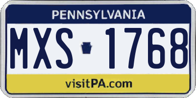 PA license plate MXS1768