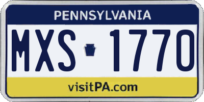 PA license plate MXS1770