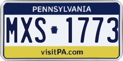 PA license plate MXS1773