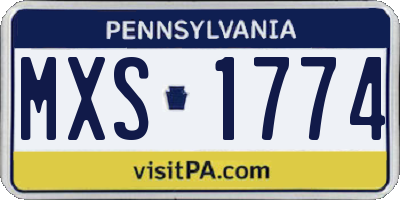 PA license plate MXS1774