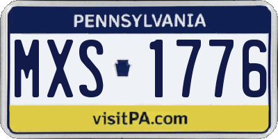 PA license plate MXS1776