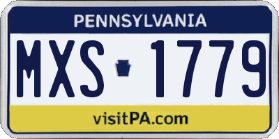 PA license plate MXS1779