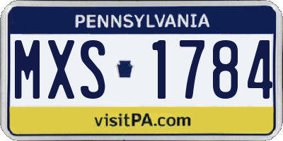 PA license plate MXS1784
