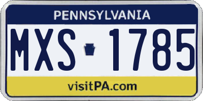 PA license plate MXS1785