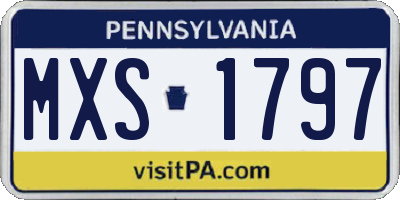 PA license plate MXS1797